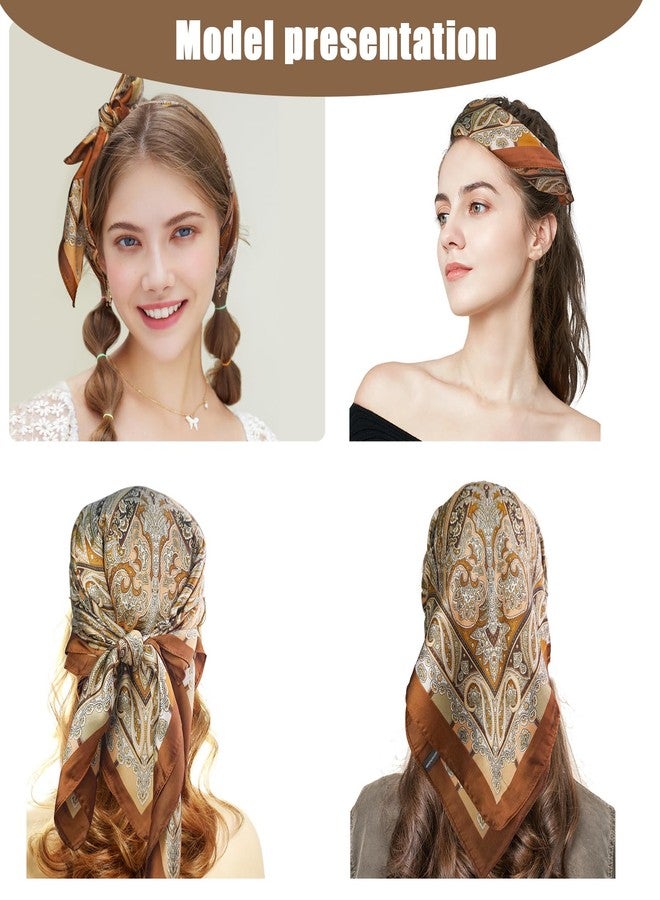 Dolcety Head Scarf for Women,Silk like Head Scarf,Silk Bandana,Leopard Print Scarf,Hair Wrapping Night 27.5" - Image 5